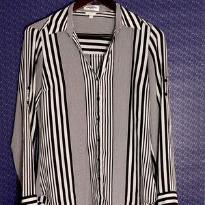 Express Portofino Black & White striped blouse 🧳